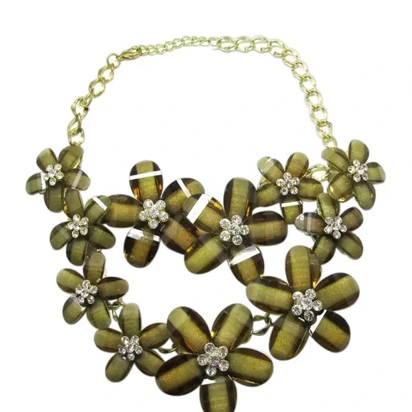 KJL Acrylic Floral Statement Necklace - Picture 11 of 11